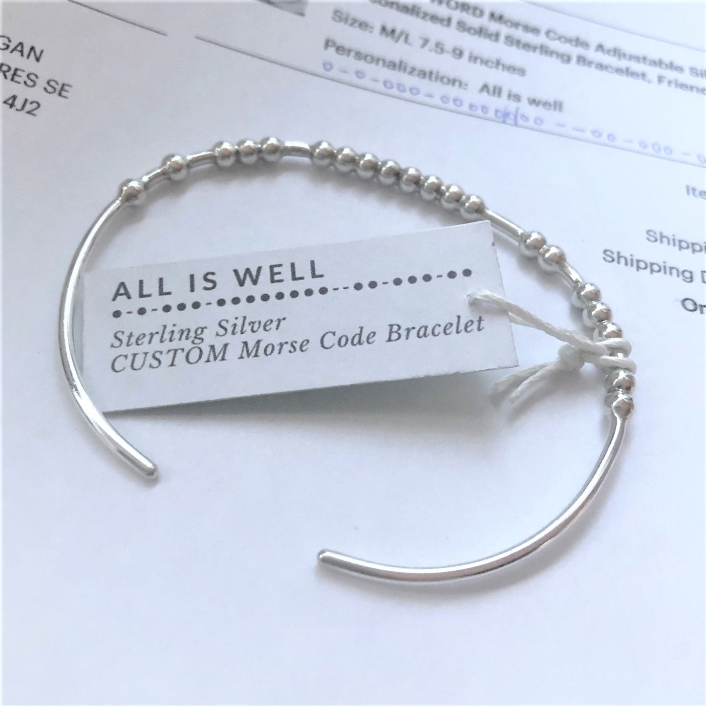 Bracelet MOT PERSONNALISÉ Code Morse