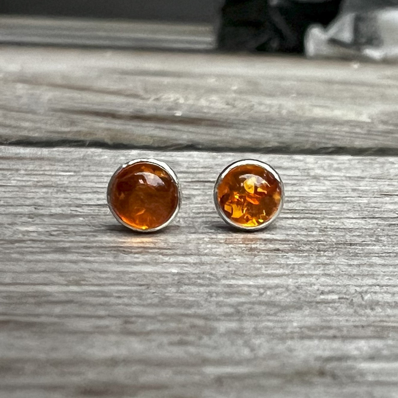 Amber Earrings in Sterling Silver