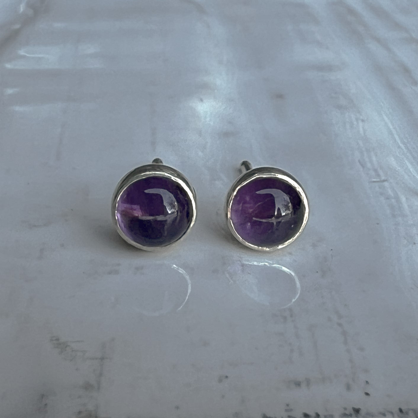 Amethyst Birthstone Earrings front