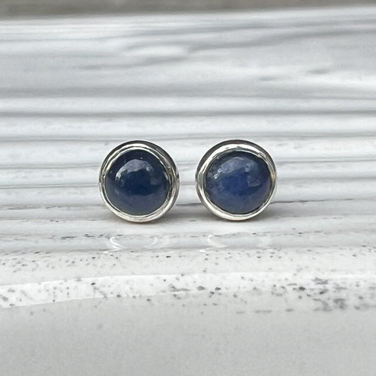 Blue Sapphire Ear Studs