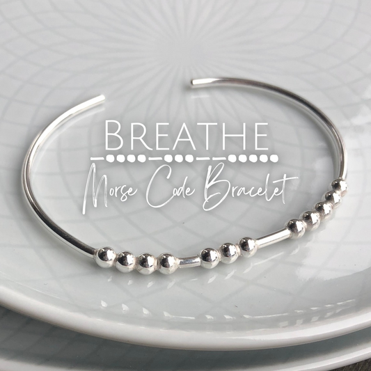 BREATHE Morse Code Bracelet