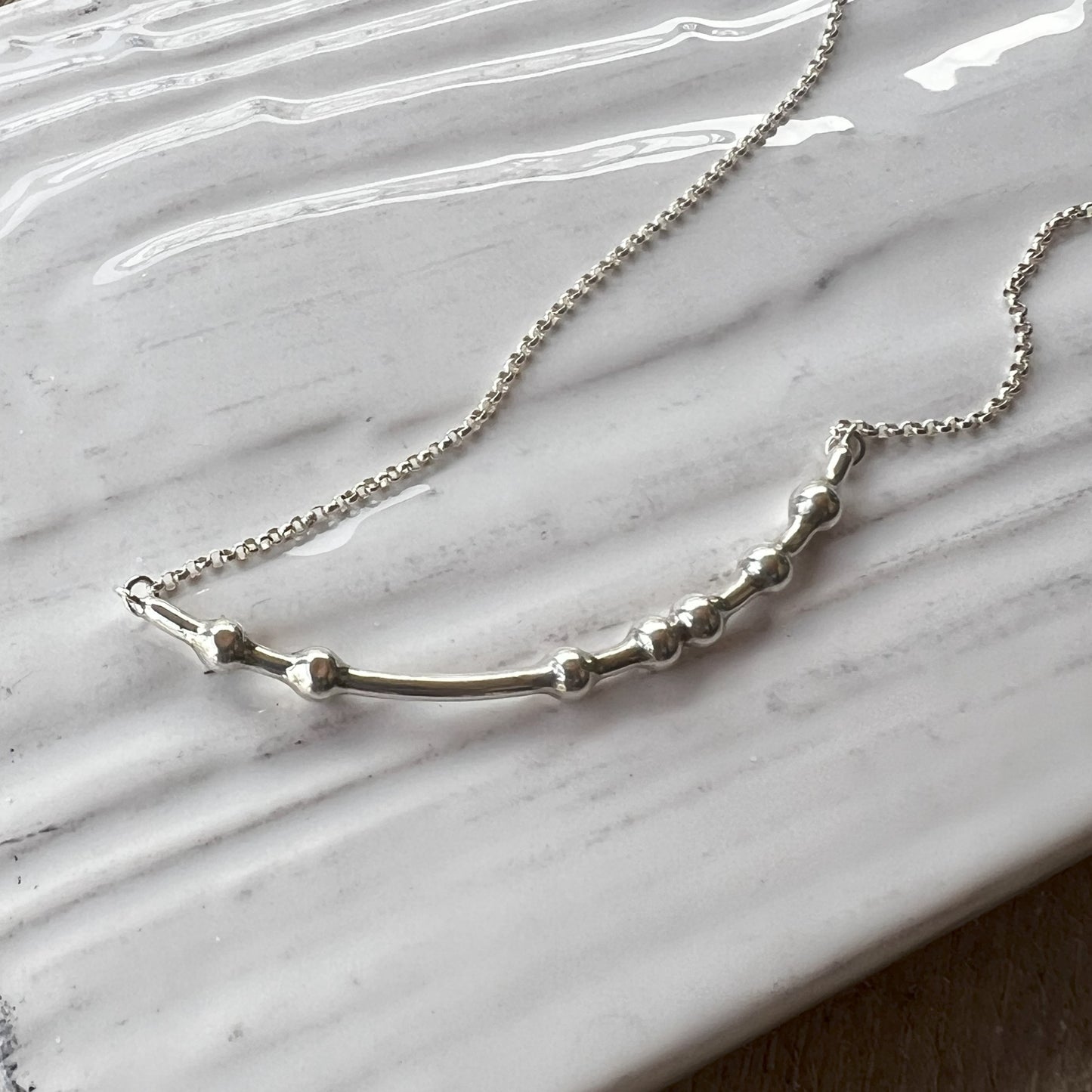 Connect Morse Code Sterling Silver Necklace