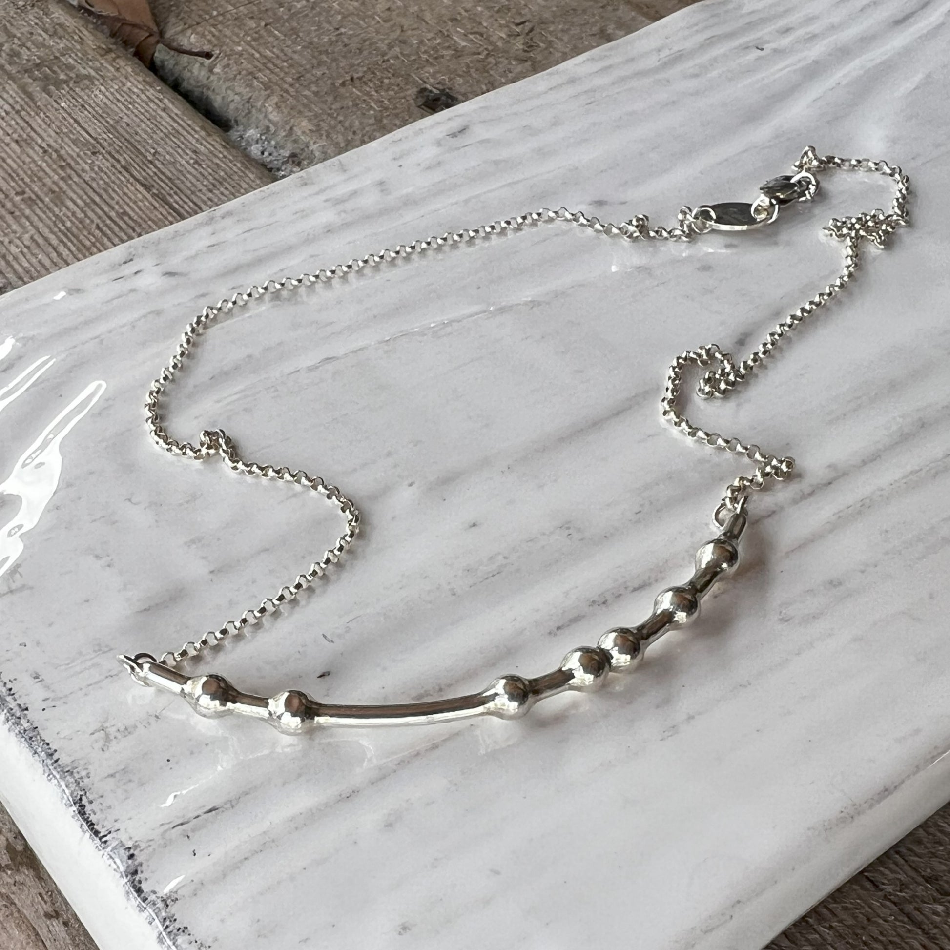 Connect Morse Code Necklace in Sterling Silver