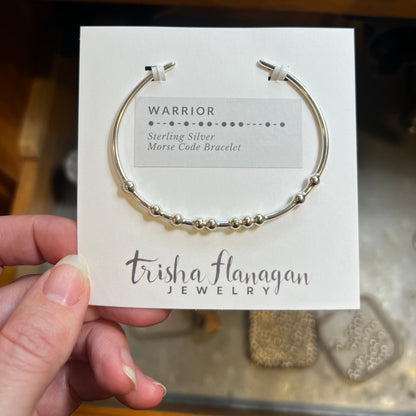 Warrior Morse Code Bracelet on Display Card