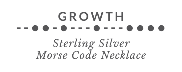 Growth Morse Code Necklace Label