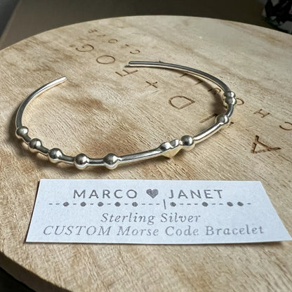 Bracelet MOT PERSONNALISÉ Code Morse