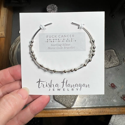 FUCK CANCER Morse Code Bracelet