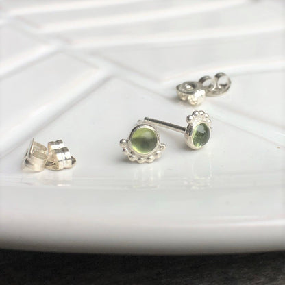 Peridot Eyelash Stud Earrings - Trisha Flanagan