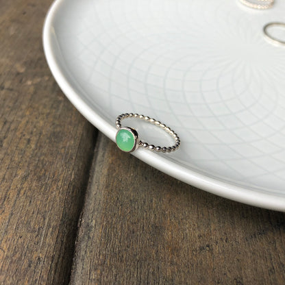 Large Chrysoprase Silver Ring - Trisha Flanagan